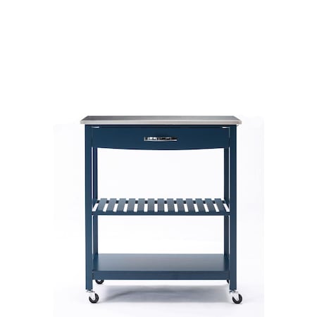 Boraam Boraam 50659 Holland Kitchen Cart with Stainless Steel Top - Navy Blue 50659